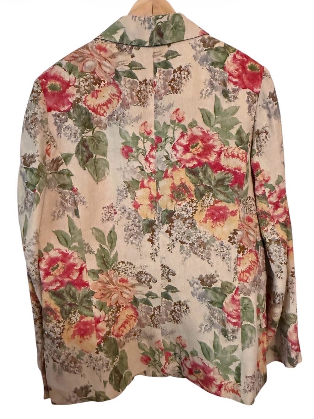 Vintage Talbots 100% Linen Floral Blazer Long Skirt Suit M 8 - Picture 3 of 7